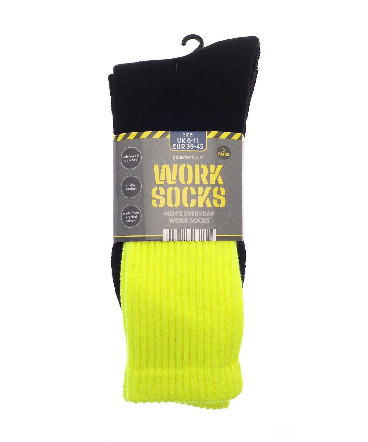Ribbon RI024 Men¡¯S 3-Pack Work Socks (Recycled Cotton)