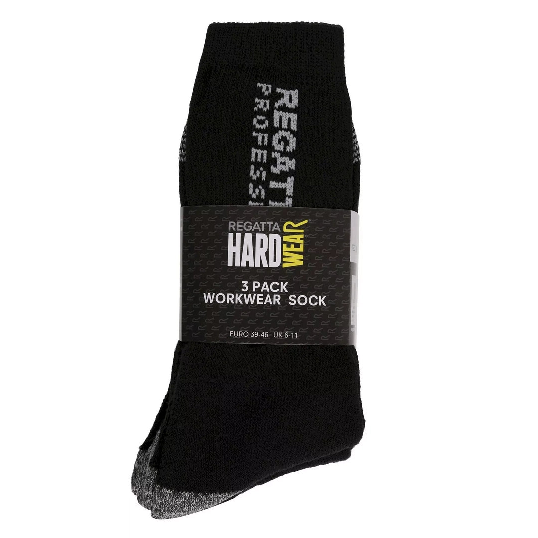 Regatta RMH003 Unisex Workwear 3 Pack Socks Hardwearing Loop Stitch Design - COOZO