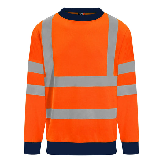 PRO RTX HIGH VISIBILITY RX730 sweatshirt 100% Polyester contrast collar Over shoulder - COOZO