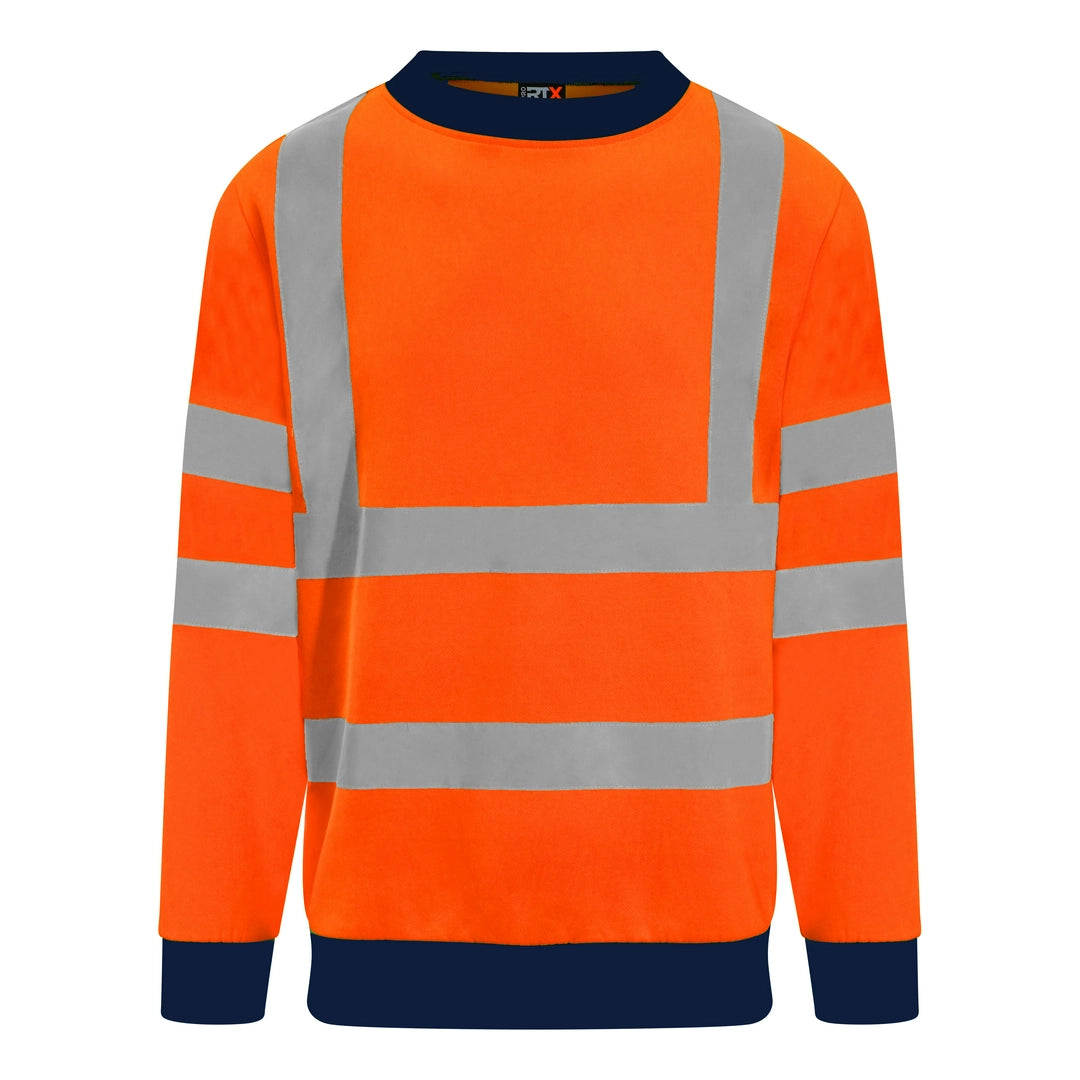 PRO RTX HIGH VISIBILITY RX730 sweatshirt 100% Polyester contrast collar Over shoulder - COOZO