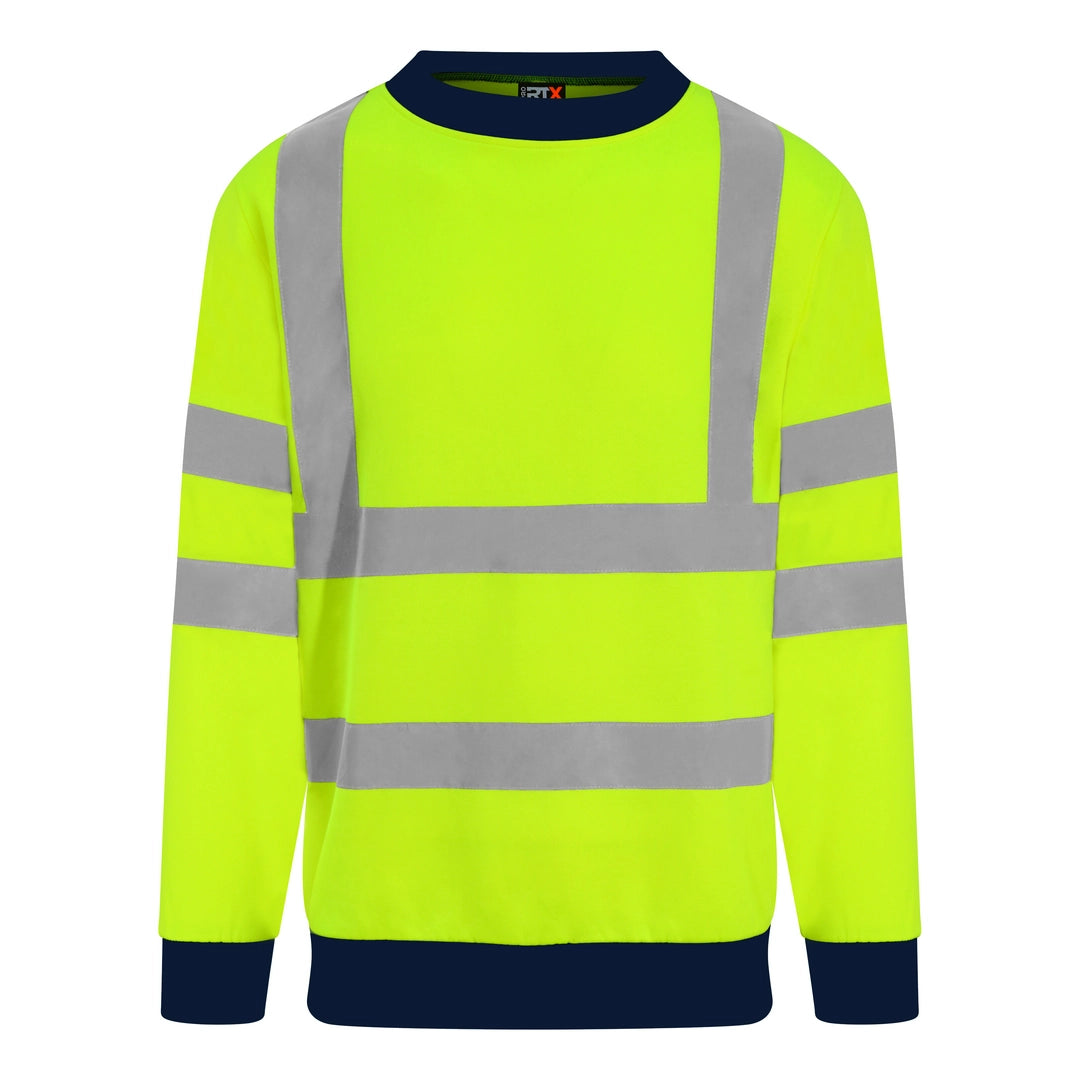 PRO RTX HIGH VISIBILITY RX730 sweatshirt 100% Polyester contrast collar Over shoulder - COOZO