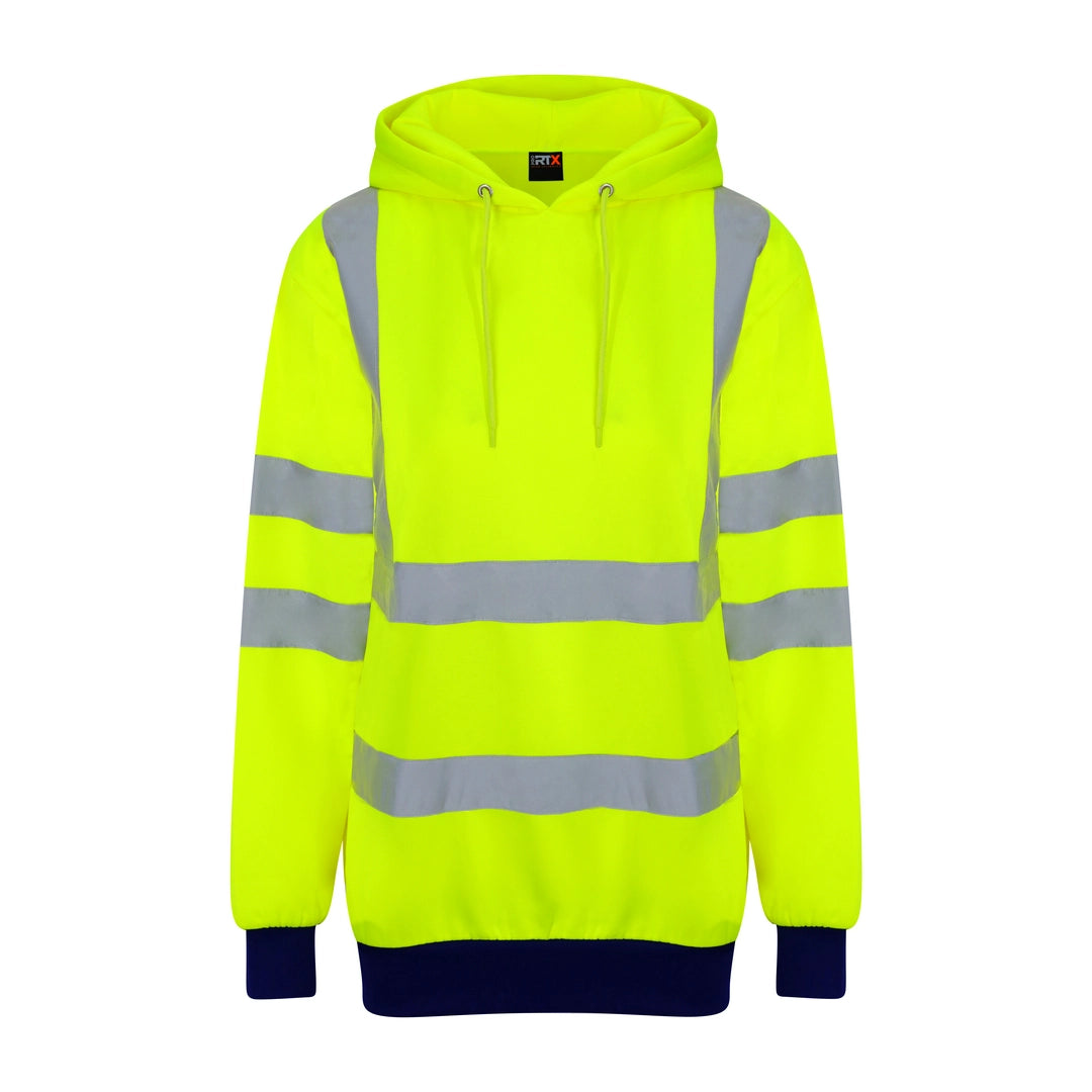 PRO RTX HIGH VISIBILITY RX740 hoodie 100% Polyester workwear adjustable drawcords - COOZO