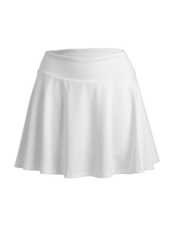 Spiro S797F Ladies Fitness Skort Classic women's high waist flared skirt with integrated shorts for tennis and all court sports - COOZO