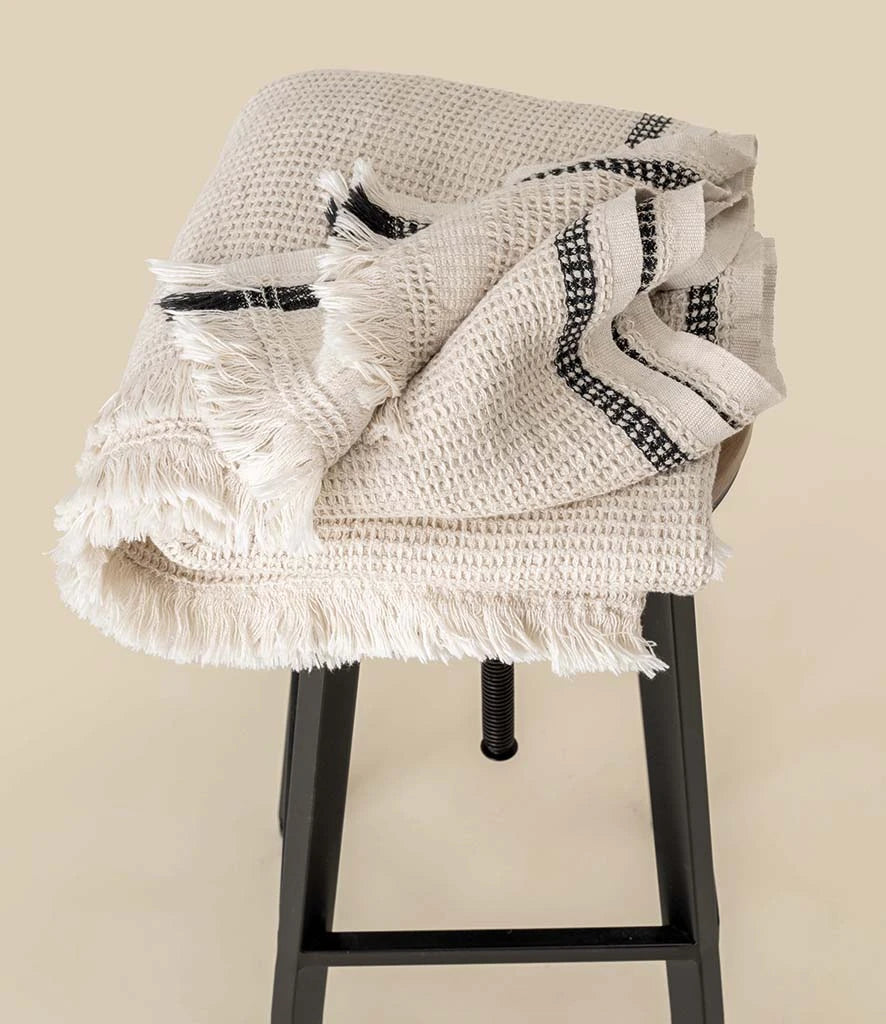Spasso SP121 Honeycomb Striped Plaid Fouta