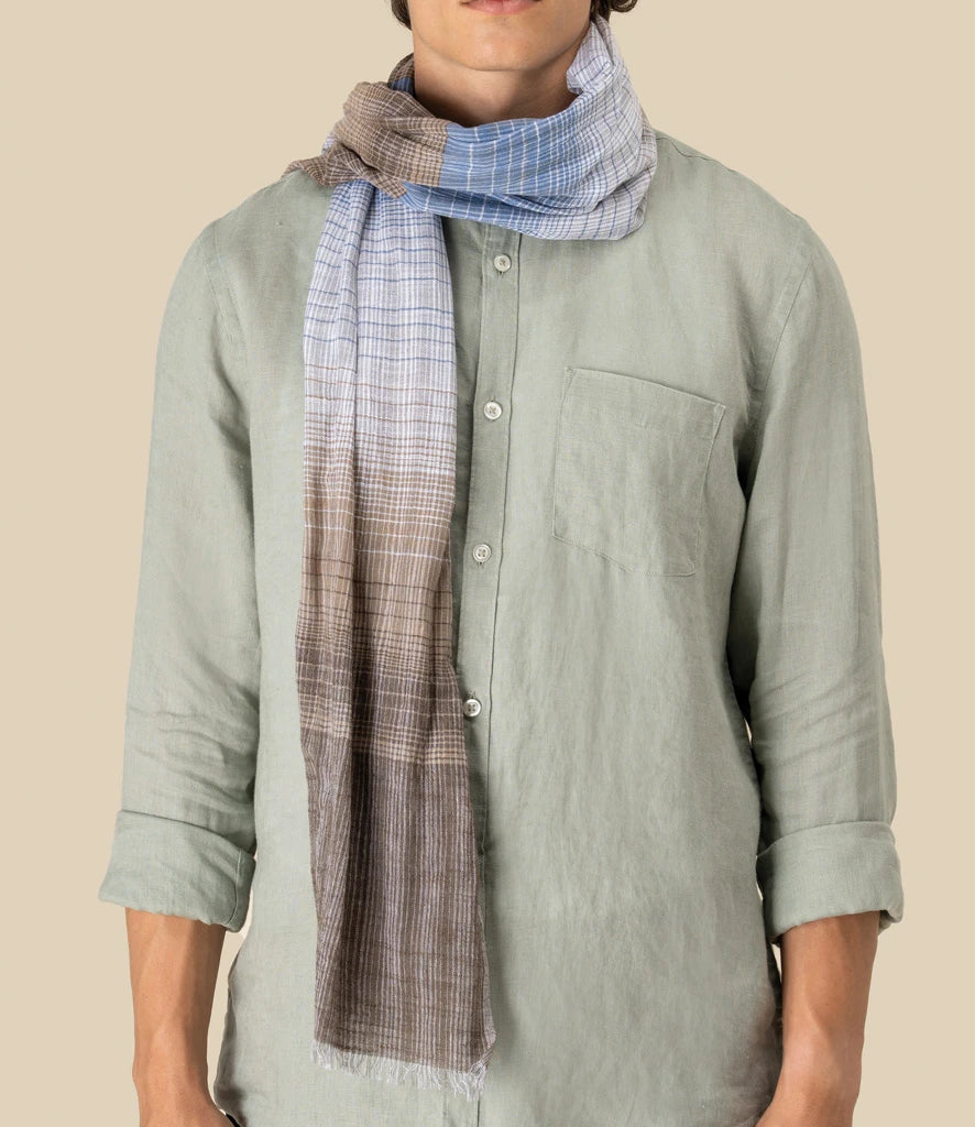 Spasso SP147 Brown Double Striped Scarf