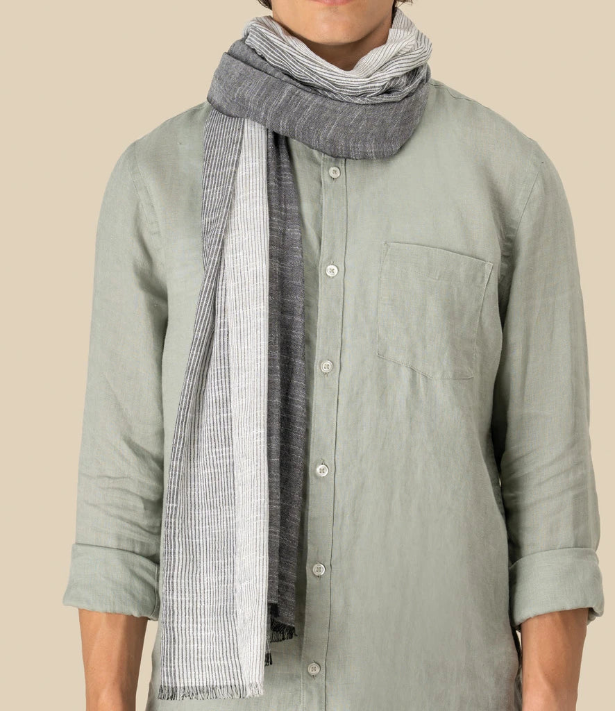Spasso SP151 Urban Grey Striped Scarf