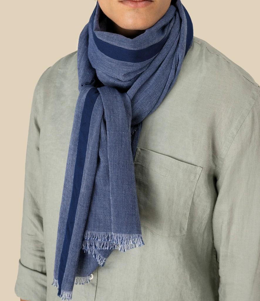 Spasso SP158 Blue Dotted Scarf