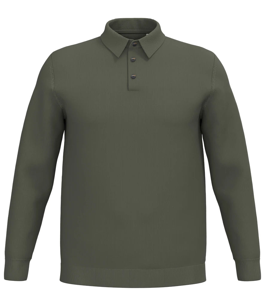 Spasso SP204 Knitted Long Sleeve Polo Shirt