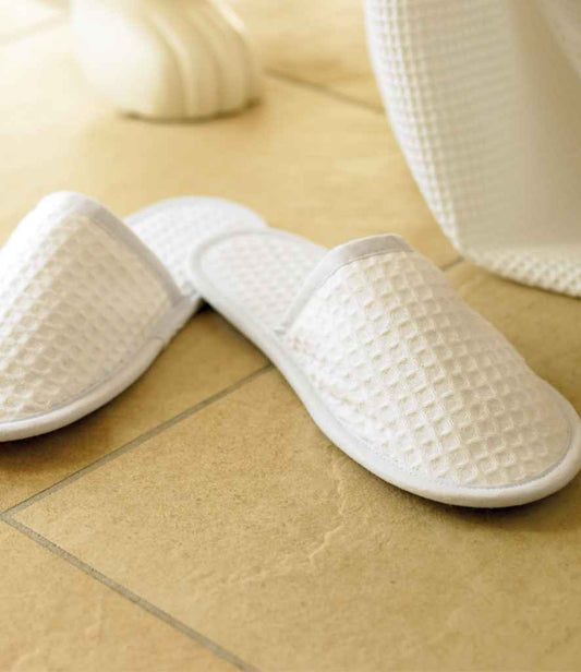 Towel City TC066 Towel City Waffle Mule Slippers - COOZO