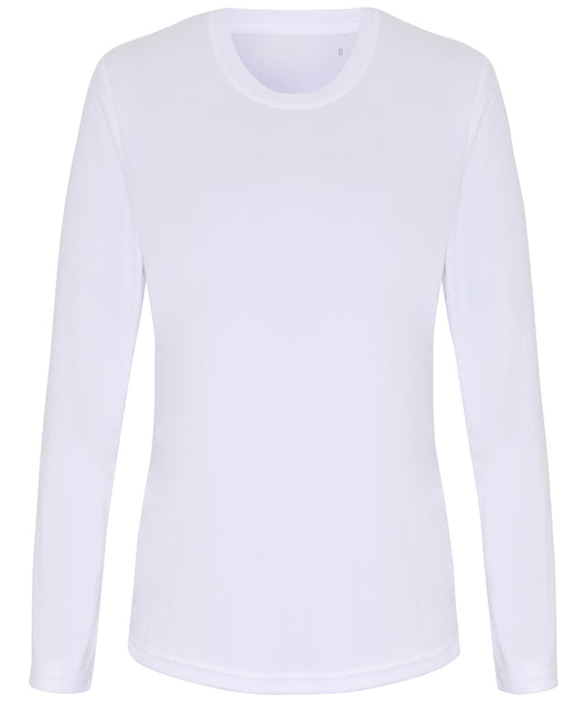 TriDri? TR060 Crew neck Women's Long Sleeve Performance Wicking fabric T-Shirt 100% Polyester - COOZO