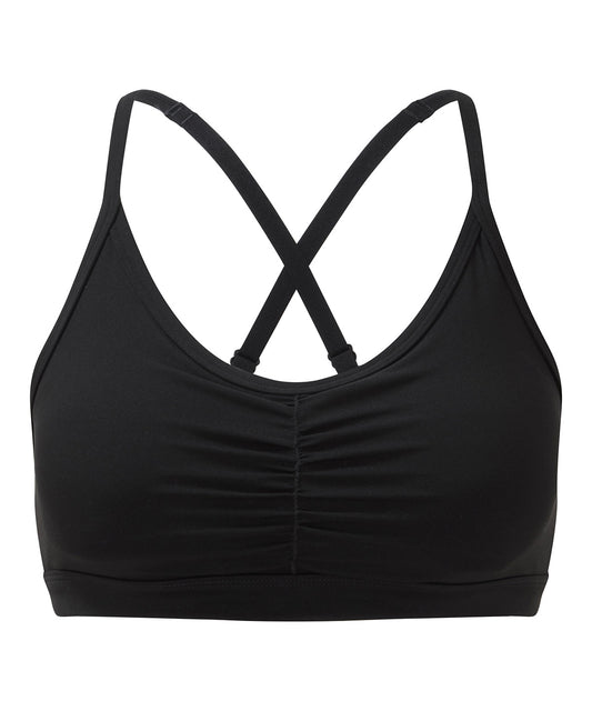 TR923 Women's TriDri ruched sports bra (medium impact) Removable padding inner - COOZO
