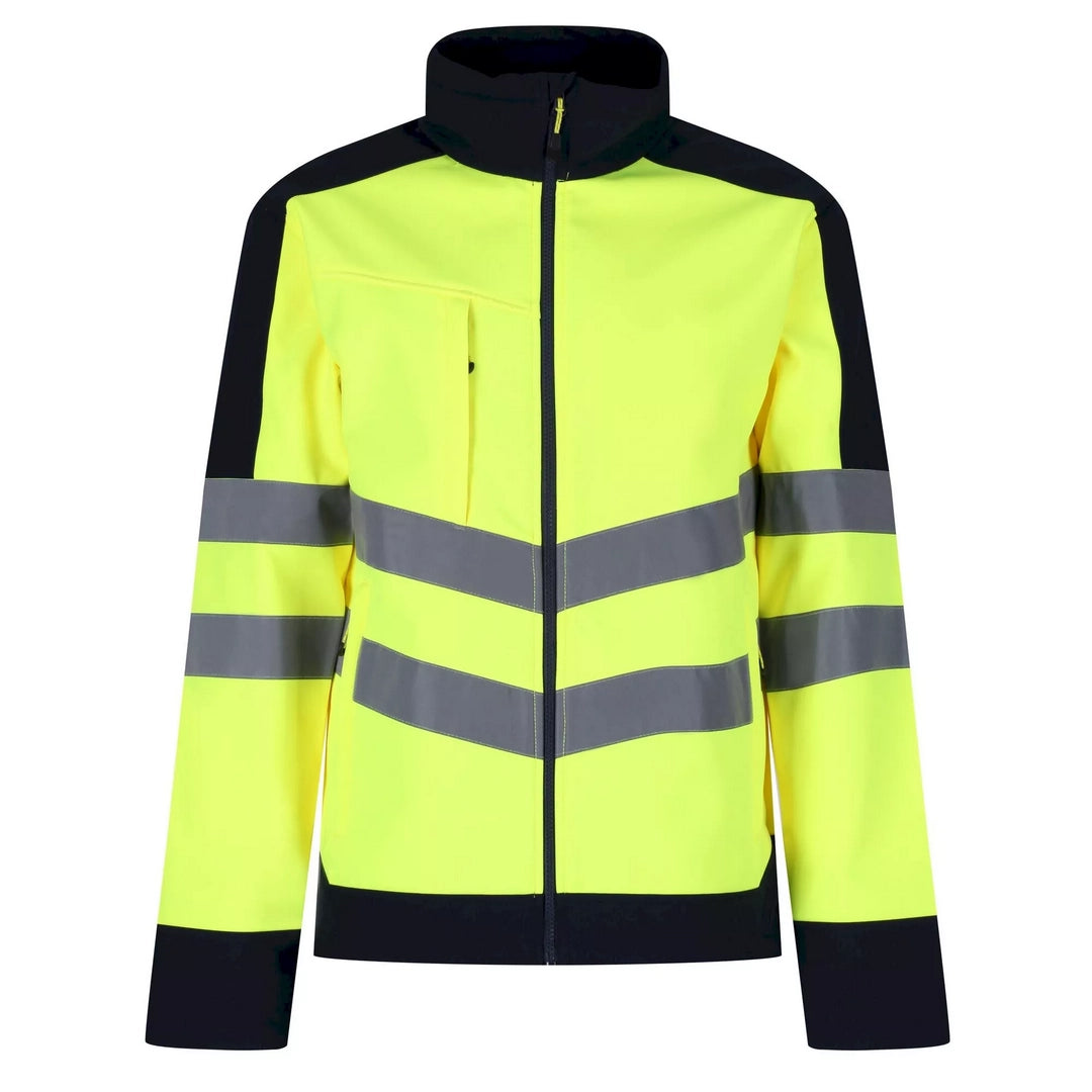 Regatta TRA625 Hi-Vis Pro Contrast Soft Shell Waterproof and Breathable Jacket - COOZO