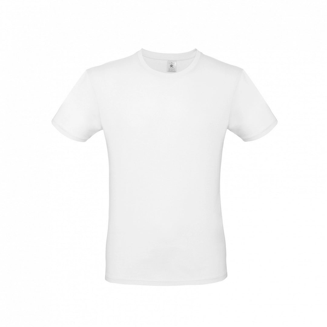 B&C TU01T Men's #E150 short sleeve t-shirt 100% Pre-shrunk ringspun cotton Tubular construction Thin collar rib Light color - COOZO