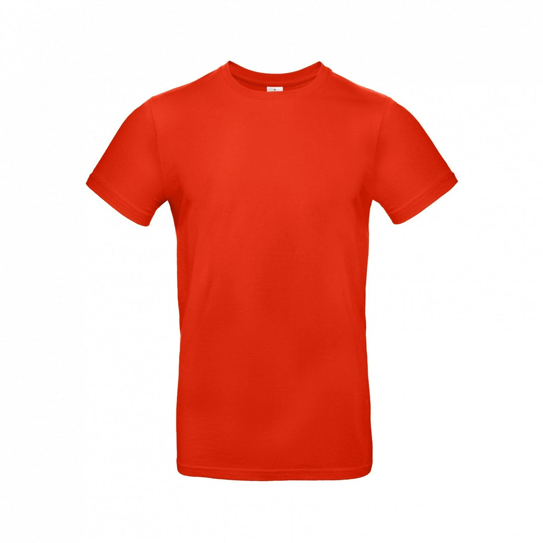 B&C TU03T Men's #E190 short sleeve t-shirt 100% Pre-shrunk ringspun cotton Thin collar rib Tubular construction rich color - COOZO