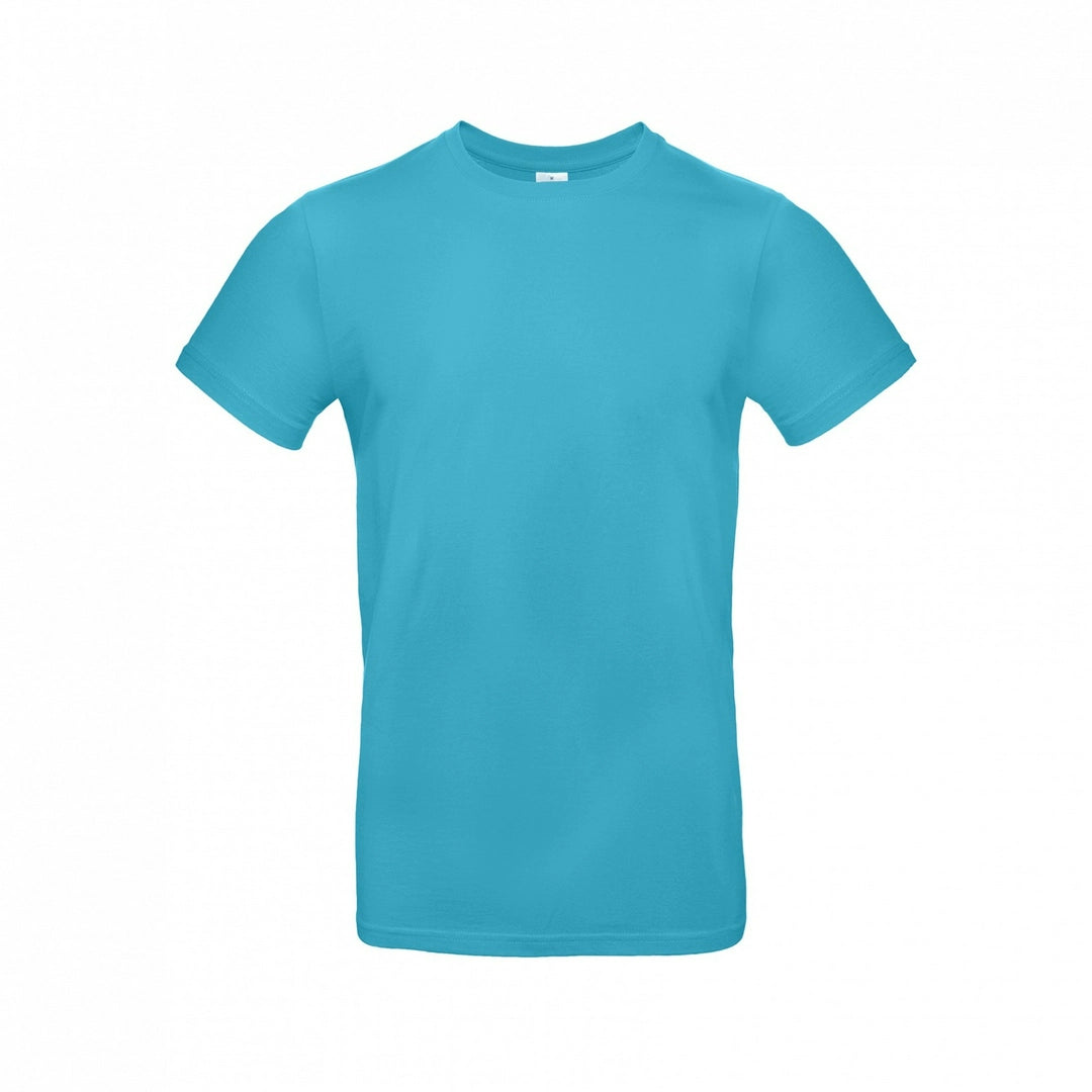 B&C TU03T Men's #E190 short sleeve t-shirt 100% Pre-shrunk ringspun cotton Thin collar rib Tubular construction rich color - COOZO