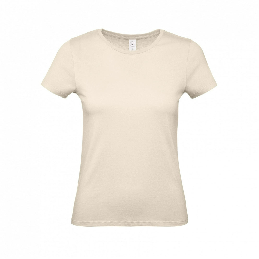 B&C TW02T #E150 modern basic short sleeve t-shirt women 100% cotton Thin collar rib Light color - COOZO