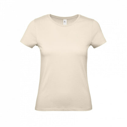 B&C TW02T #E150 modern basic short sleeve t-shirt women 100% cotton Thin collar rib Light color - COOZO