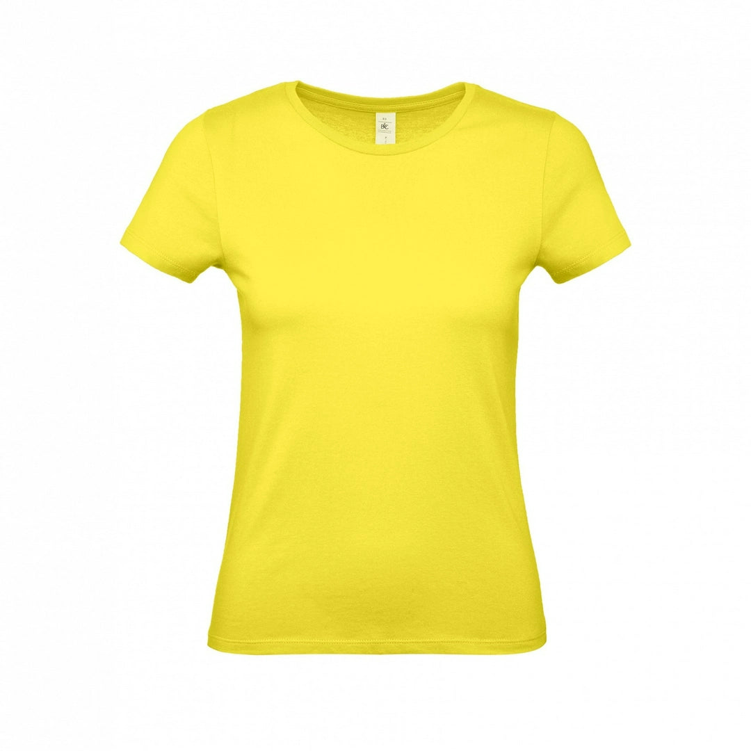 B&C TW02T #E150 modern basic short sleeve t-shirt women 100% cotton Thin collar rib Light color - COOZO