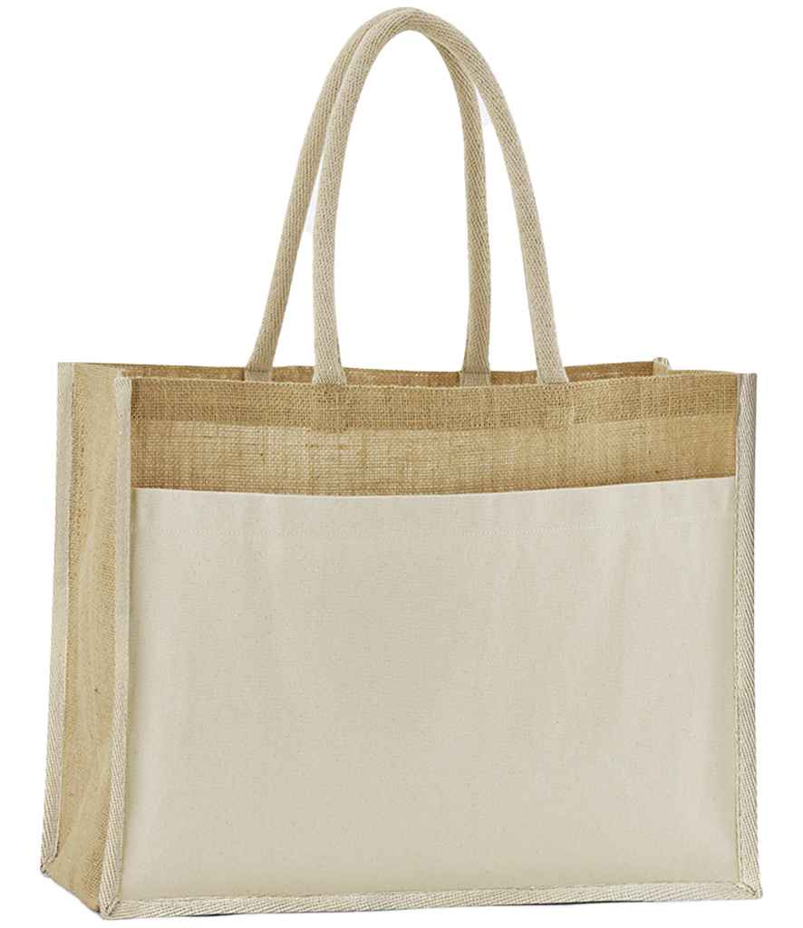 Westford Mill W480 Westford Mill Cotton Pocket Natural Starched Jute Shopper - COOZO