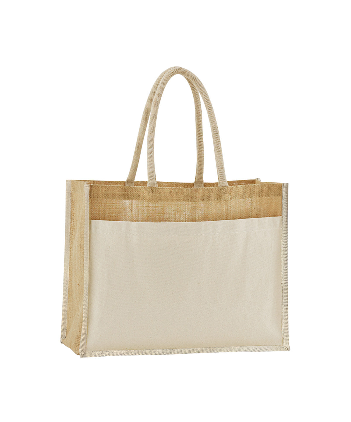 Westford Mill WM480 Cotton pocket natural starched jute shopper - COOZO