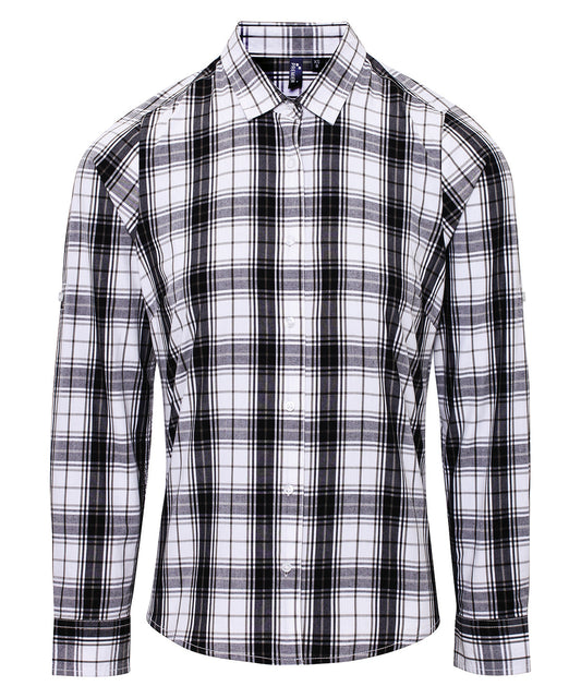 Premier PR354 Ladies Ginmill Check Long Sleeve Shirt - COOZO