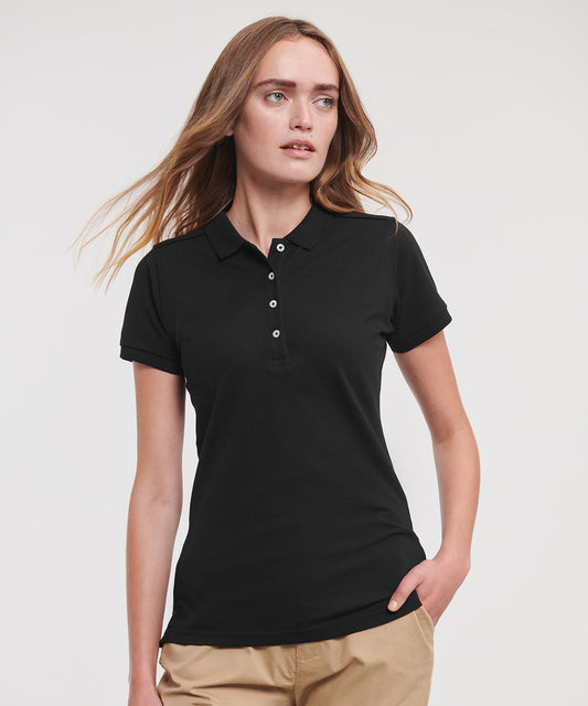 Russell 566F Stretch Cotton Polo Shirt 210gsm Ladies - COOZO
