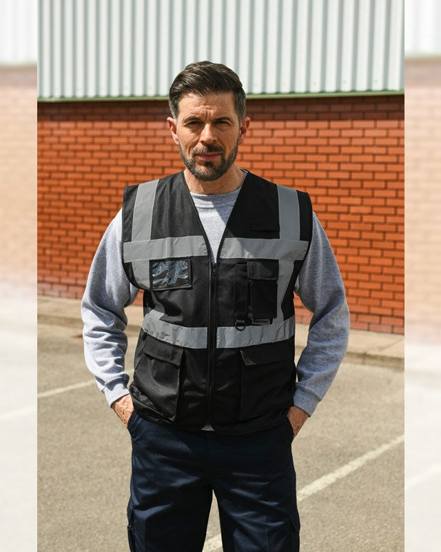 Korntex XEXEC Unisex High Visibility Executive Multifunction Safety Vest 120gsm Main color - COOZO