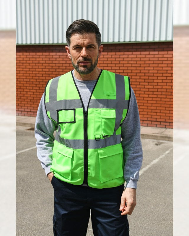 Korntex XEXEC Unisex High Visibility Executive Multifunction Safety Vest 120gsm Main color - COOZO