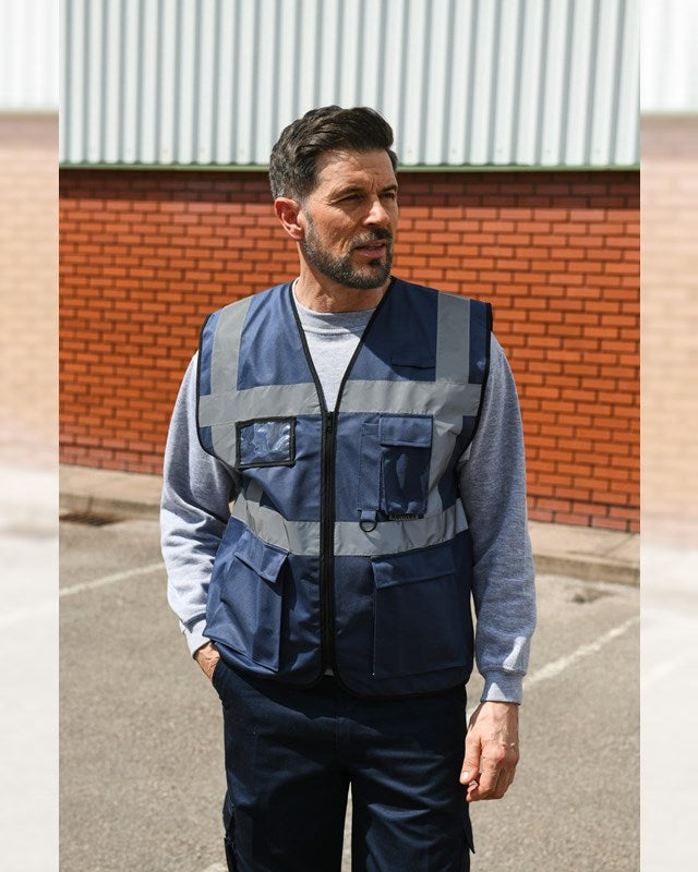 Korntex XEXEC Unisex High Visibility Executive Multifunction Safety Vest 120gsm Main color - COOZO