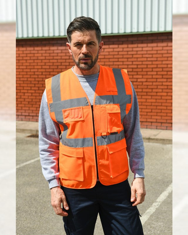 Korntex XEXEC Unisex High Visibility Executive Multifunction Safety Vest 120gsm Main color - COOZO