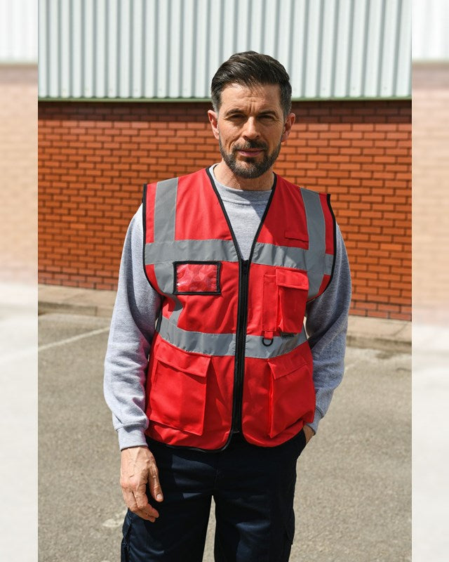 Korntex XEXEC Unisex High Visibility Executive Multifunction Safety Vest 120gsm Main color - COOZO