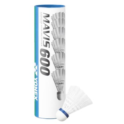 YONEX YNXM600WSM Mavis 600 White Shuttles - Medium (Blue) Speed
