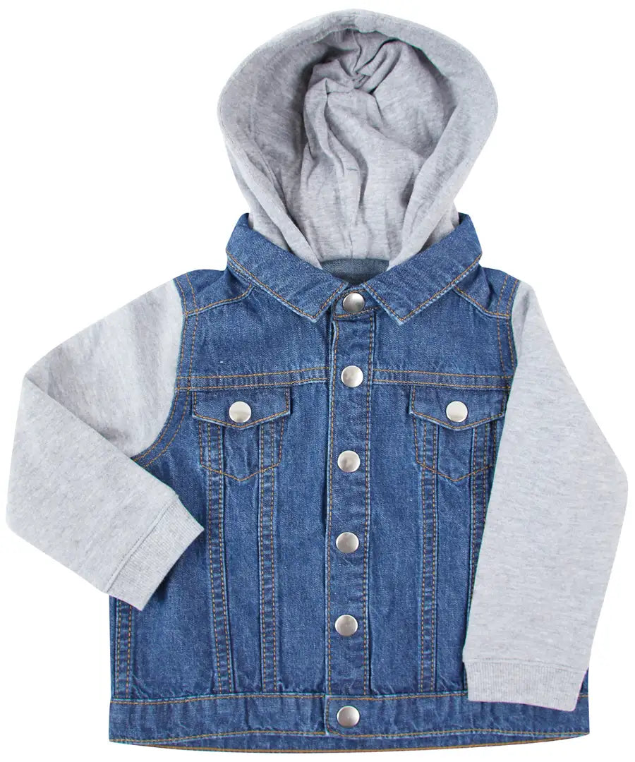 COOZO-Larkwood Denim jacket with fleece hood and sleeves (LW750)