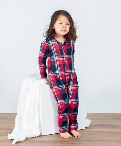 Mens Ladies Kids Baby Tartan Pyjamas Family Couples Matching Loungewear Sets - COOZO