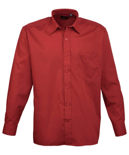 Premier Long Sleeve Poplin Shirt (PR200) Optional Colors - COOZO