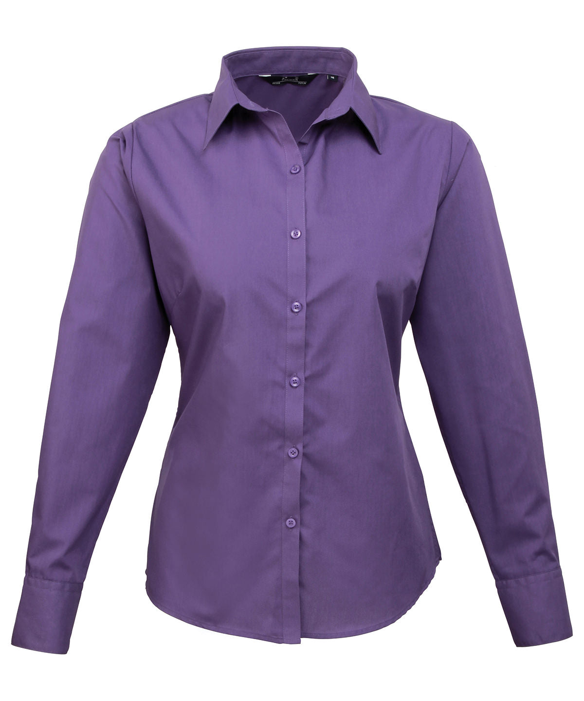 Premier Ladies Long Sleeve Poplin Blouse (PR300) Core Colors - COOZO