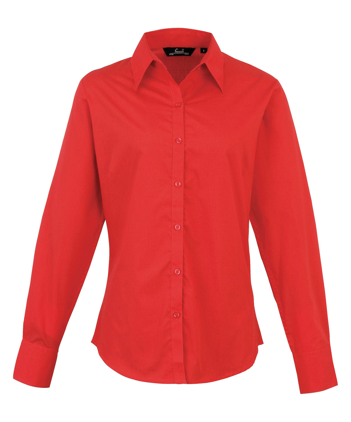 Premier Ladies Long Sleeve Poplin Blouse (PR300) Core Colors - COOZO