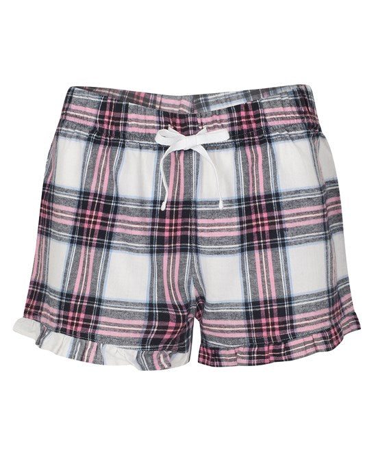 LADIES TARTAN FRILL SHORTS - COOZO