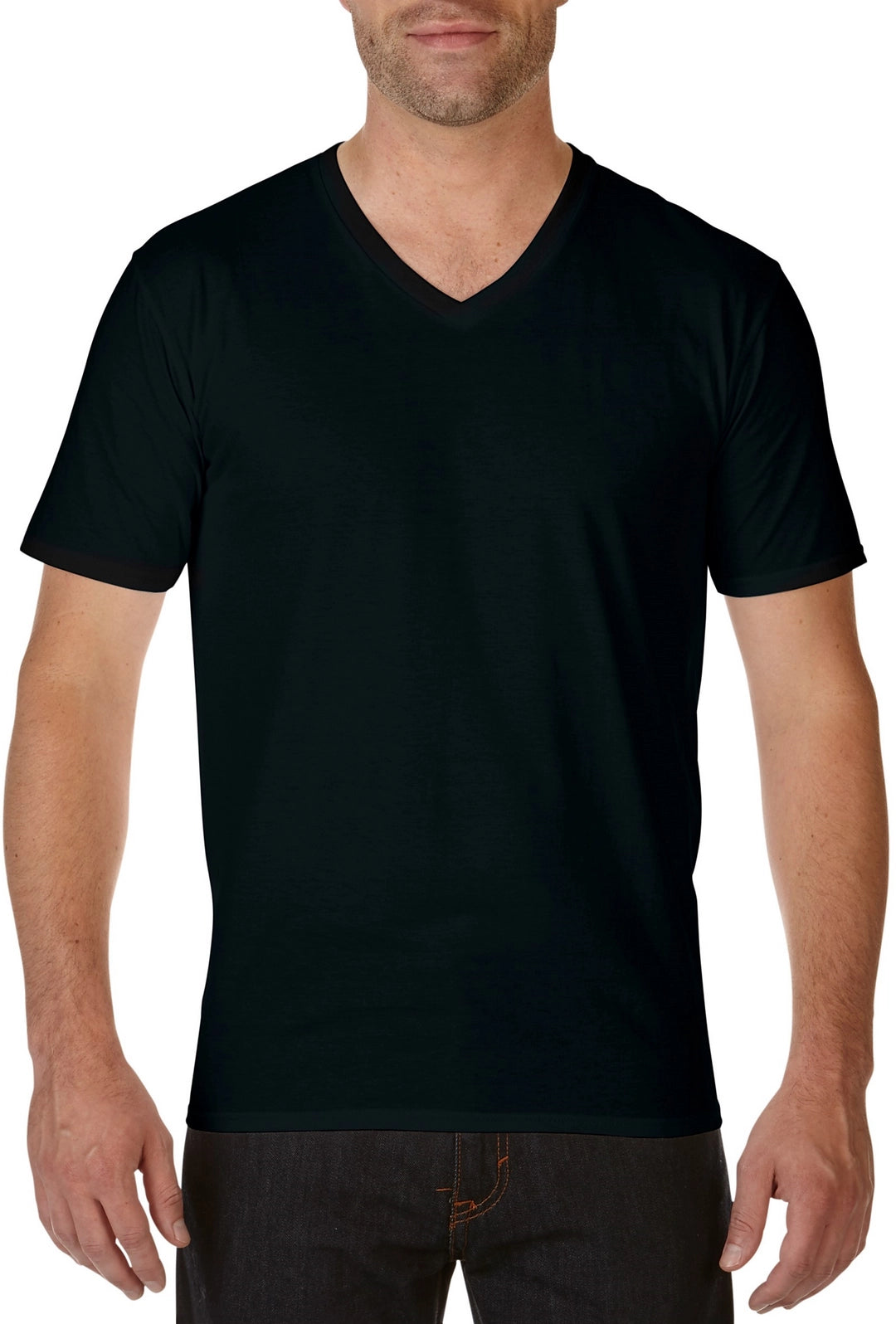 Premium Ringspun Cotton V-Neck T-Shirt 185gsm Adult - COOZO