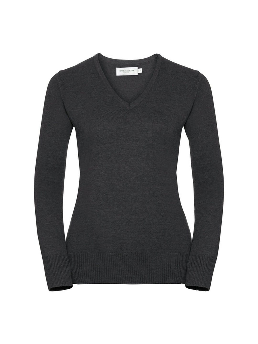 Russell Collection 710F Ladies Cotton Acrylic V-Neck Sweater - COOZO