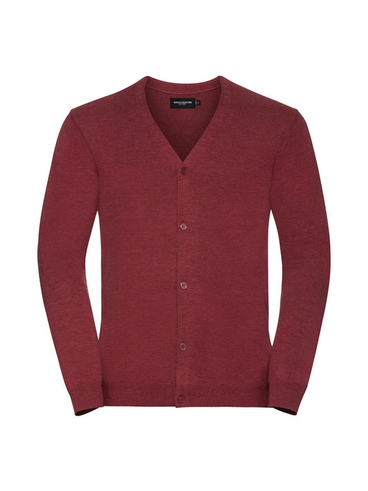 Russell Collection 715M Mens V-Neck Knitted Cardigan - COOZO