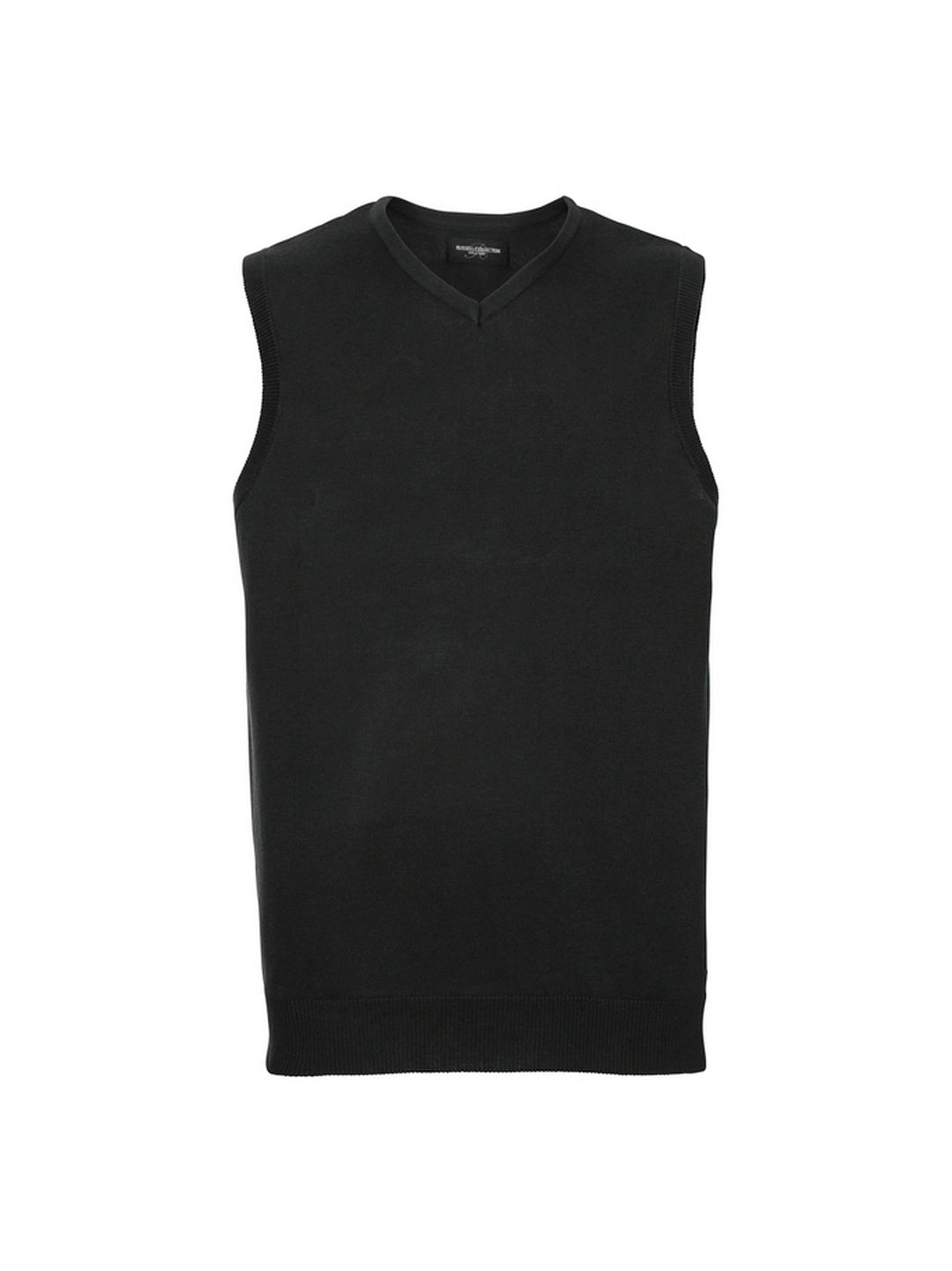 Russell Collection 716M Sleeveless Cotton Acrylic V-Neck Sweater - COOZO