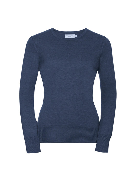 Ladies' Crew Neck Knitted Pullover - COOZO