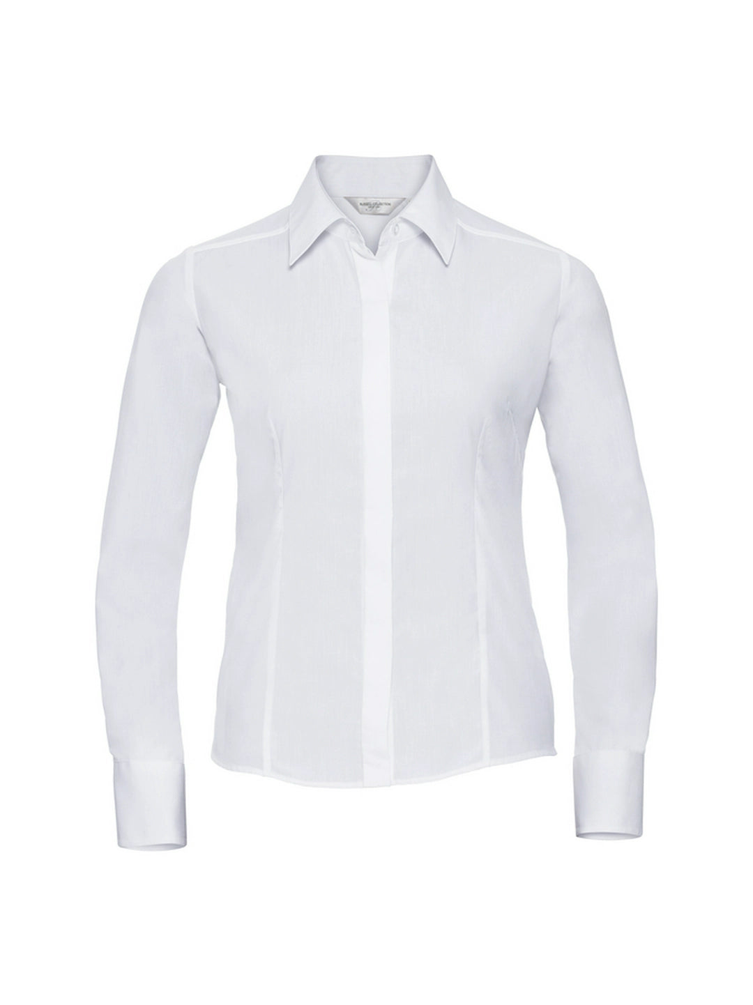 Russell Collection 924F Ladies Long Sleeve Fitted Polycotton Poplin Shirt - COOZO