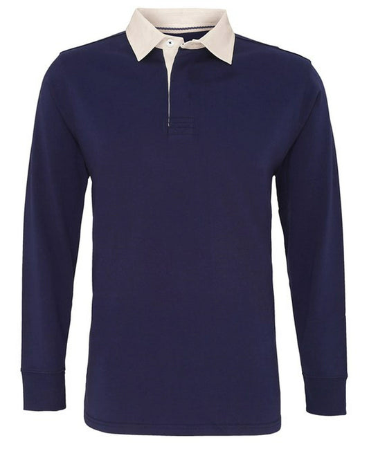 Asquith & Fox AQ040 Mens classic Fit Long Sleeve Vintage Rugby Shirt - COOZO