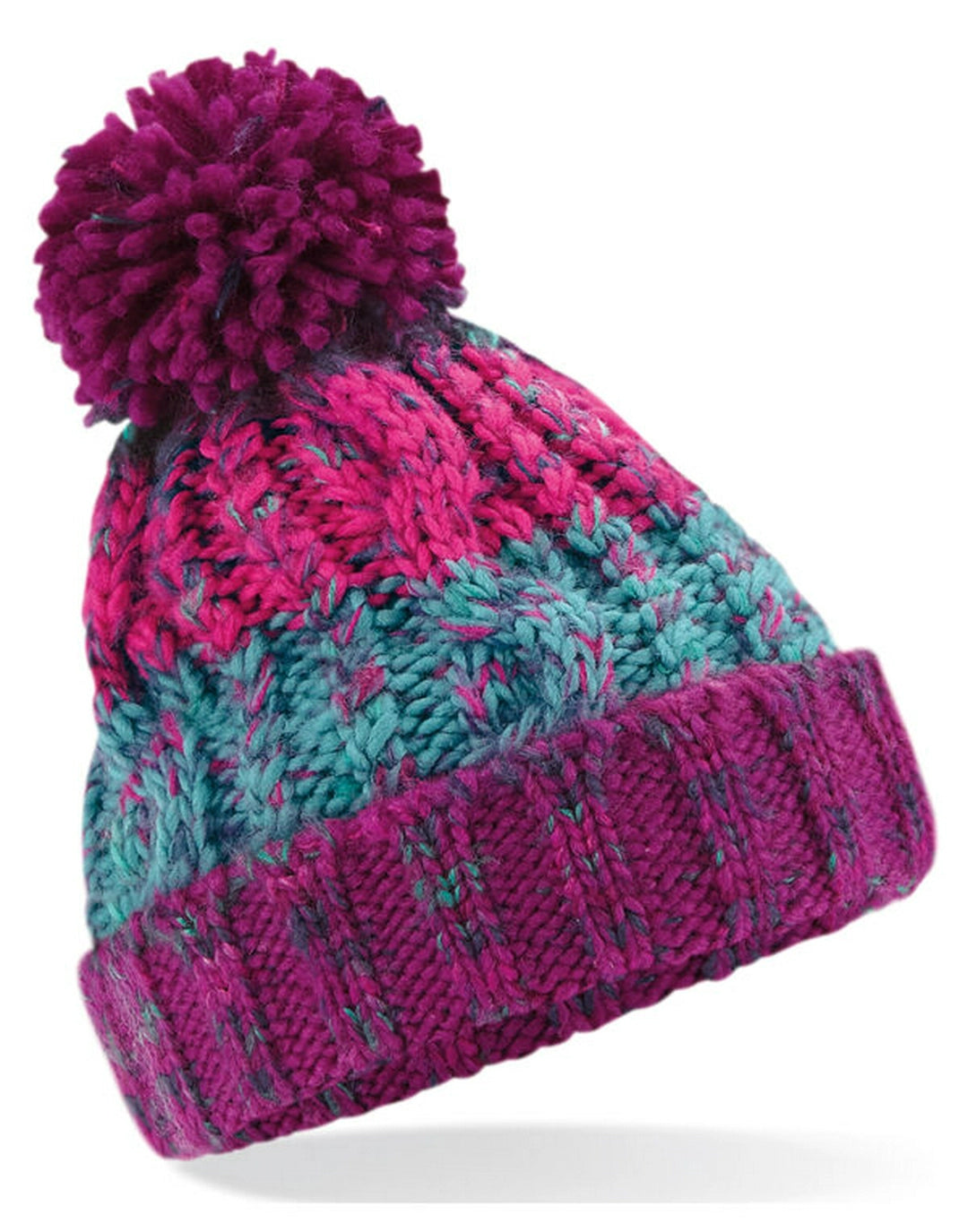 Beechfield B486B Junior Corkscrew Pom Pom Beanie - COOZO