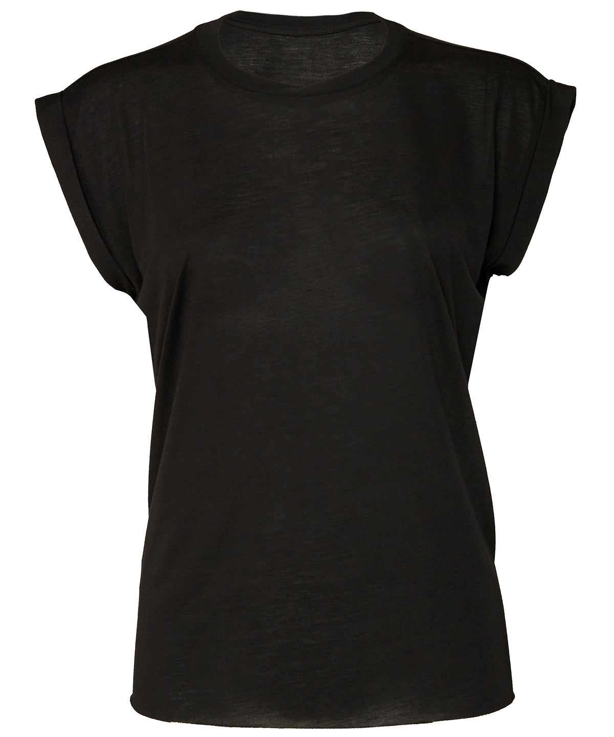 Women's Flowy Muscle Tee with Rolled Cuff (BE8804) - COOZO