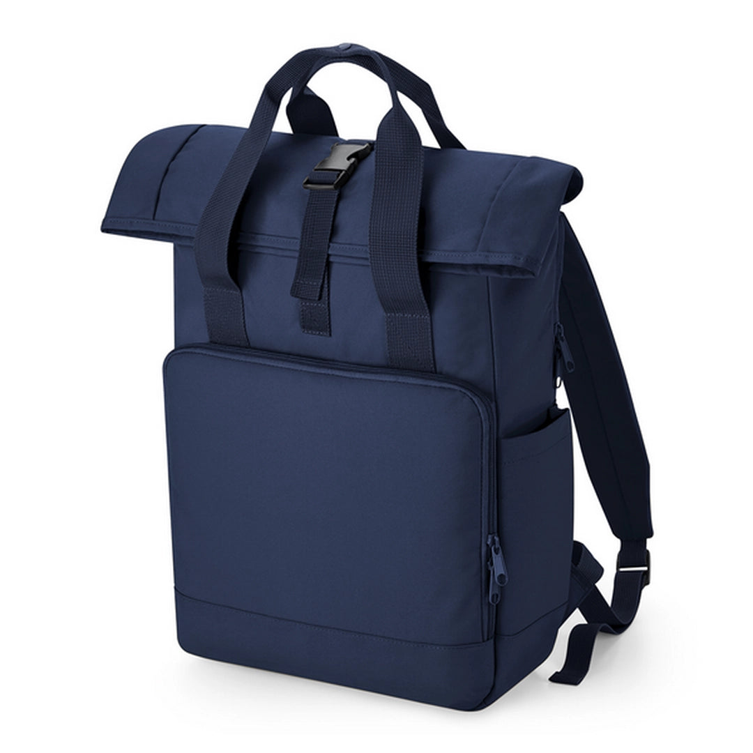 BagBase Recycled Twin Handle Roll-Top Laptop Backpack - Navy Dusk - O/S-NVYD1S