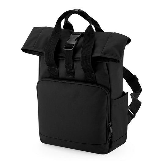 Bagbase Recycled Mini Roll Top Backpack - Black - O/S-BLK1S