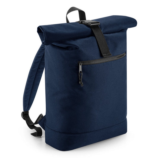 Recycled Roll-Top Backpack - Navy Blue - O/S-NVY1S